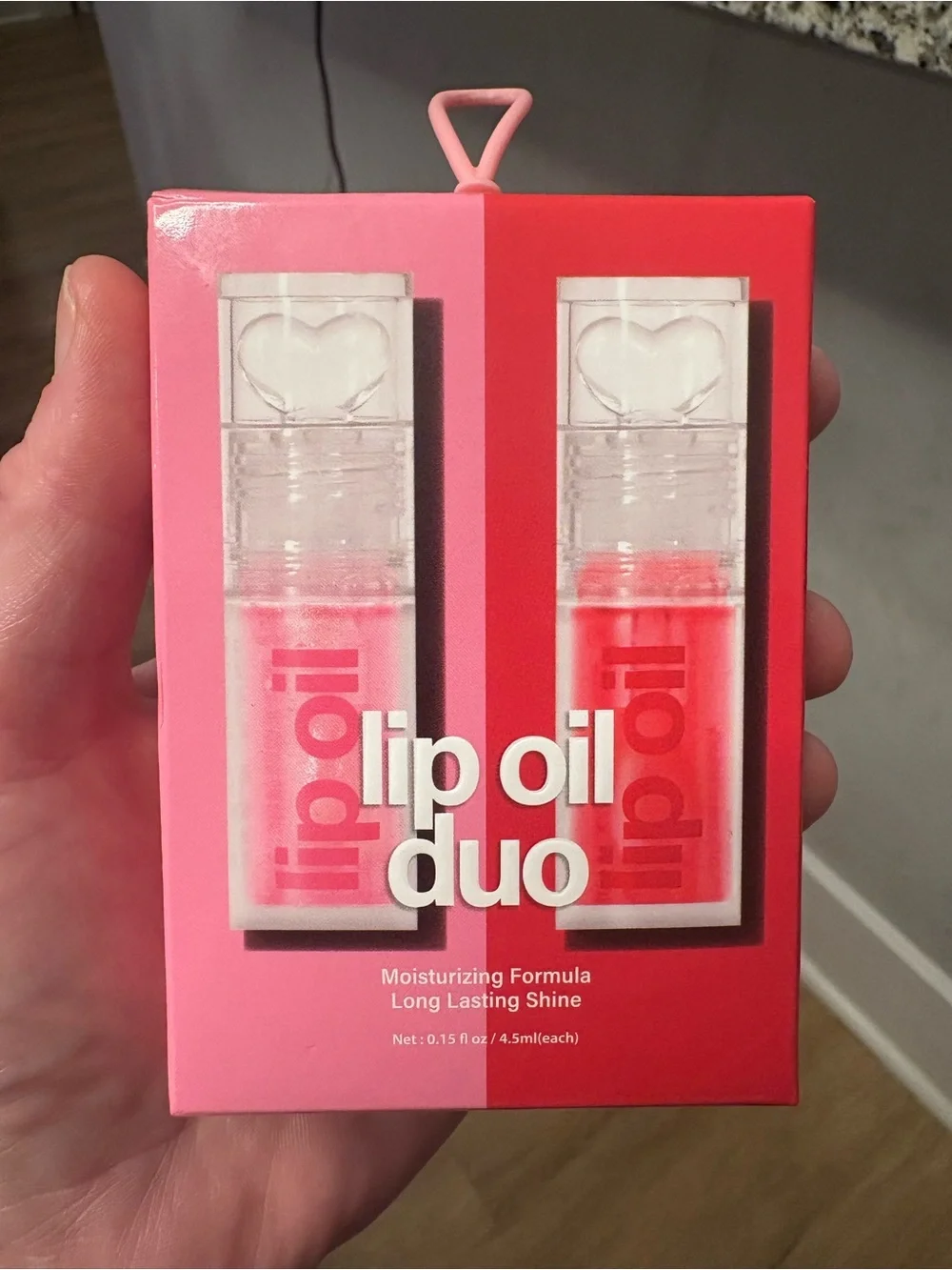Lip Oil Duo Moisturizing Shine - Pink & Red